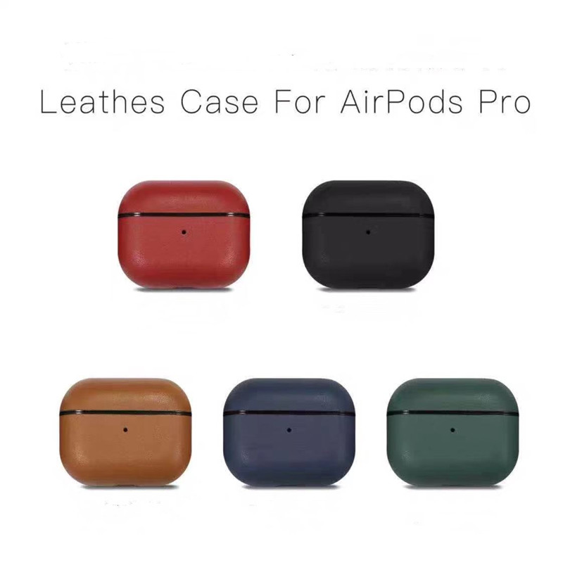 AirPods Pro Leather Case, ægte retro olie voks skør hest læder sag, fuldt håndlavet, front LED synlig, (mørkebrun)