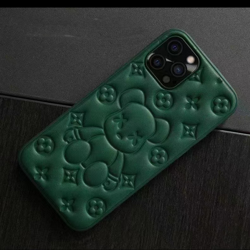 Ny mobiltelefonkasse, Apple iPhone13Pro Leather Bear 3D Prægningsproces